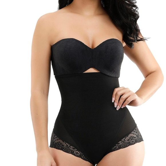 Super Trendy Black Elatic Waist Two Plastic Boned Big Size Butt Lifter